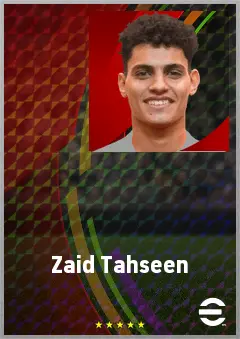 Zaid Tahseen eFootball 2026 player card, 65 OVR CB