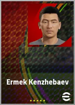 Ermek Kenzhebaev eFootball 2026 player card, 61 OVR CMF