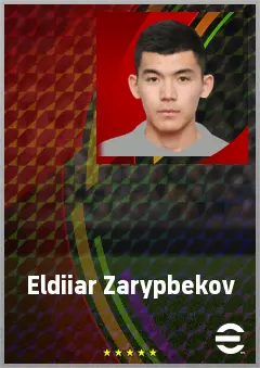 Eldiiar Zarypbekov eFootball 2026 player card, 64 OVR DMF