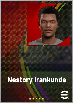 Nestory Irankunda eFootball 2026 player card, 69 OVR RWF
