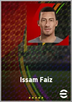 Issam Faiz eFootball 2026 player card, 65 OVR CMF