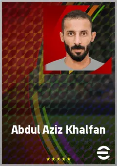 Abdul Aziz Khalfan eFootball 2026 player card, 65 OVR RB