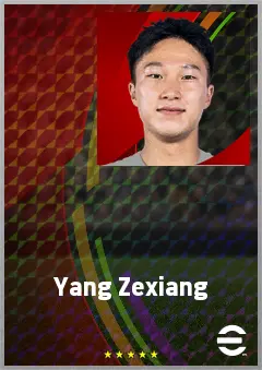Yang Zexiang eFootball 2026 player card, 70 OVR RB
