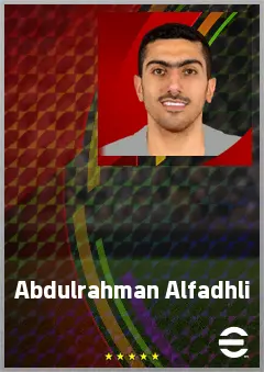 Abdulrahman Alfadhli eFootball 2026 player card, 64 OVR GK