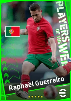 Raphaël Guerreiro eFootball 2026 player card, 91 OVR LB
