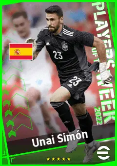 Unai Simón eFootball 2026 player card, 92 OVR GK