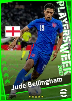 Jude Bellingham eFootball 2026 player card, 91 OVR CMF