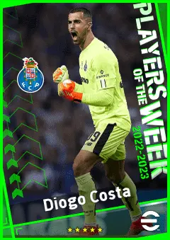 Diogo Costa eFootball 2026 player card, 92 OVR GK