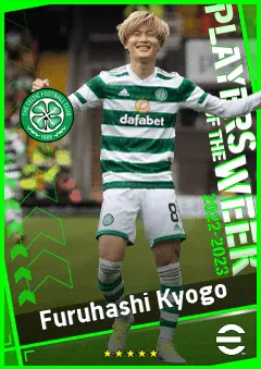 Furuhashi Kyogo eFootball 2026 player card, 91 OVR CF