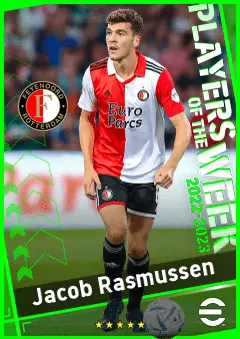 Jacob Rasmussen eFootball 2026 player card, 89 OVR CB