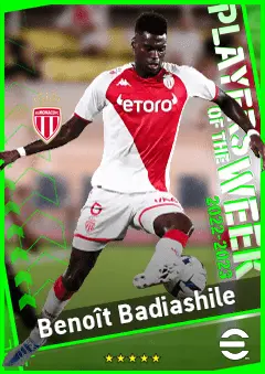 Benoît Badiashile eFootball 2026 player card, 90 OVR CB
