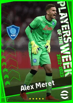 Alex Meret eFootball 2026 player card, 90 OVR GK