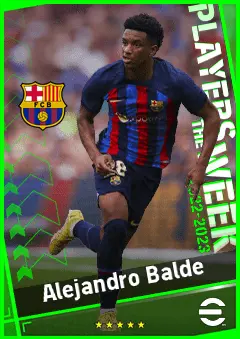 Alejandro Balde eFootball 2026 player card, 87 OVR LB