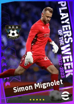 Simon Mignolet eFootball 2026 player card, 90 OVR GK