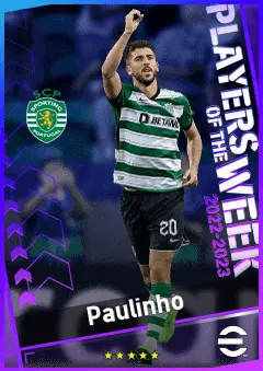 Paulinho eFootball 2026 player card, 90 OVR CF