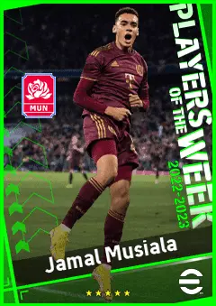 Jamal Musiala eFootball 2026 player card, 94 OVR AMF