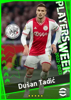 Dušan Tadić eFootball 2026 player card, 93 OVR LWF