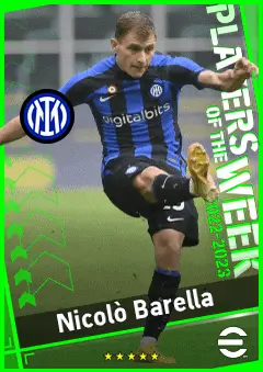 Nicolò Barella eFootball 2026 player card, 95 OVR CMF