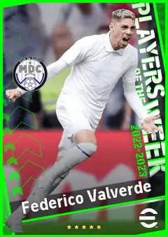 Federico Valverde eFootball 2026 player card, 94 OVR RWF