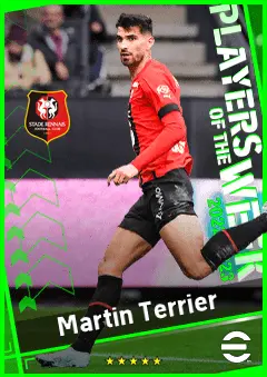 Martin Terrier eFootball 2026 player card, 91 OVR LMF