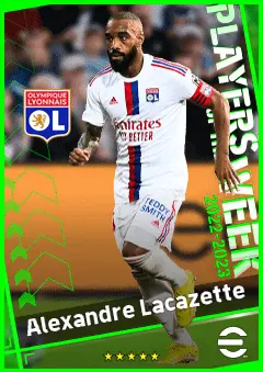 Alexandre Lacazette eFootball 2026 player card, 91 OVR CF