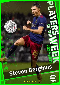 Steven Berghuis eFootball 2026 player card, 92 OVR CMF