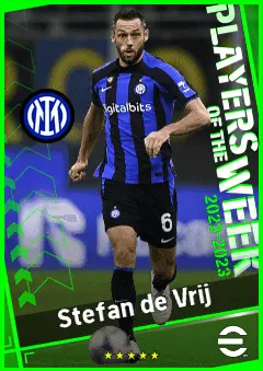Stefan de Vrij eFootball 2026 player card, 94 OVR CB