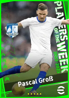 Pascal Groß eFootball 2026 player card, 90 OVR RB
