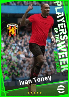 Ivan Toney eFootball 2026 player card, 91 OVR CF