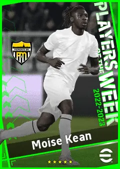 Moise Kean eFootball 2026 player card, 90 OVR CF