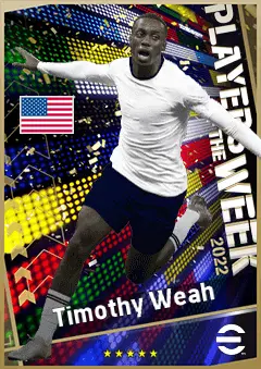 Timothy Weah eFootball 2026 player card, 89 OVR RWF