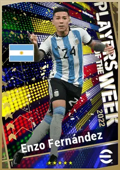 Enzo Fernández eFootball 2026 player card, 91 OVR CMF