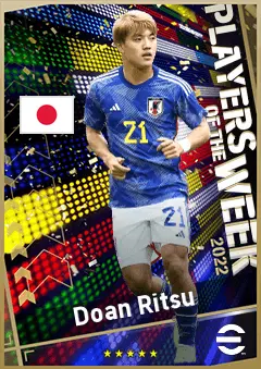Doan Ritsu eFootball 2026 player card, 91 OVR RWF