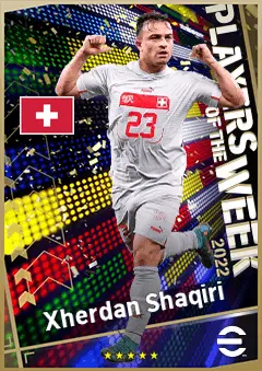 Xherdan Shaqiri eFootball 2026 player card, 90 OVR RMF