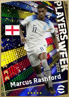 Marcus Rashford eFootball 2026 player card, 91 OVR LWF