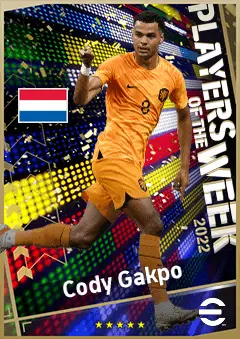 Cody Gakpo eFootball 2026 player card, 94 OVR CF