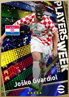 Joško Gvardiol eFootball 2026 player card, 92 OVR CB