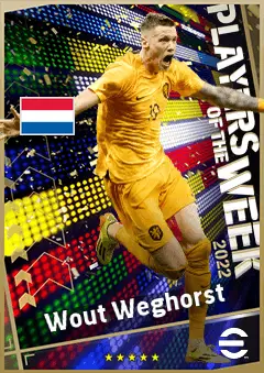 Wout Weghorst eFootball 2026 player card, 91 OVR CF
