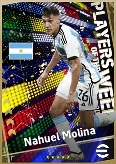 Nahuel Molina eFootball 2026 player card, 92 OVR RB