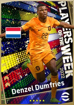 Denzel Dumfries eFootball 2026 player card, 93 OVR RMF