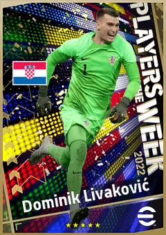 Dominik Livaković eFootball 2026 player card, 92 OVR GK