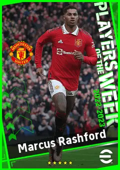 Marcus Rashford eFootball 2026 player card, 92 OVR LMF