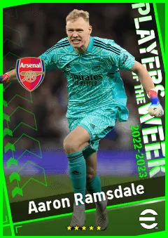 Aaron Ramsdale eFootball 2026 player card, 93 OVR GK