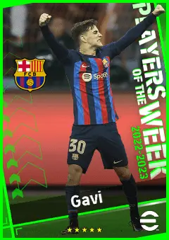 Gavi eFootball 2026 player card, 93 OVR LMF