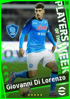 Giovanni Di Lorenzo eFootball 2026 player card, 92 OVR RB