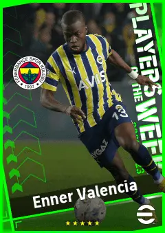 Enner Valencia eFootball 2026 player card, 91 OVR CF