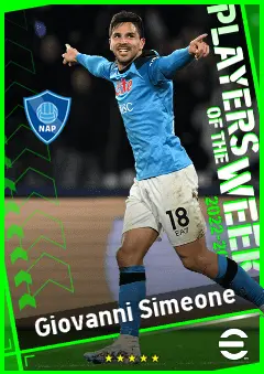 Giovanni Simeone eFootball 2026 player card, 91 OVR CF