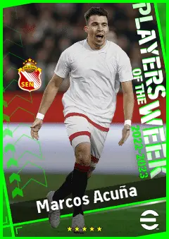 Marcos Acuña eFootball 2026 player card, 93 OVR LB