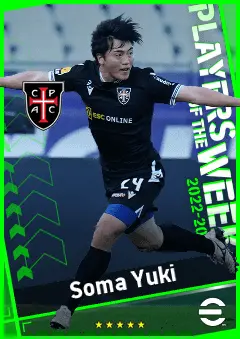 Soma Yuki eFootball 2026 player card, 90 OVR RWF