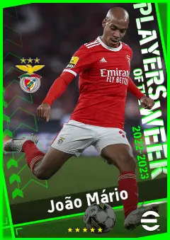 João Mário eFootball 2026 player card, 91 OVR RMF